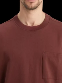 Sale Scotch & Soda 3 crosses loose fit chest pocket t-shirt Wine