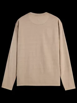 Clearance Scotch & Soda 3 CROSSES PROGRAM RELAXED FIT T-SHIRT LS Mocha