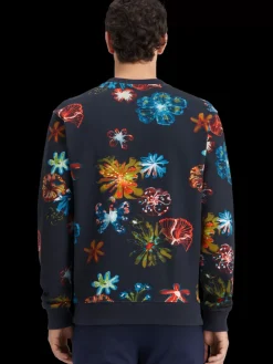 Clearance Scotch & Soda All over digital print sweatshirt NightFlowerAOP