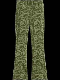 Hot Scotch & Soda ALLOVER PRINTED VELVET CORD FLARED LEGGING GoldenGateFloralMilitary