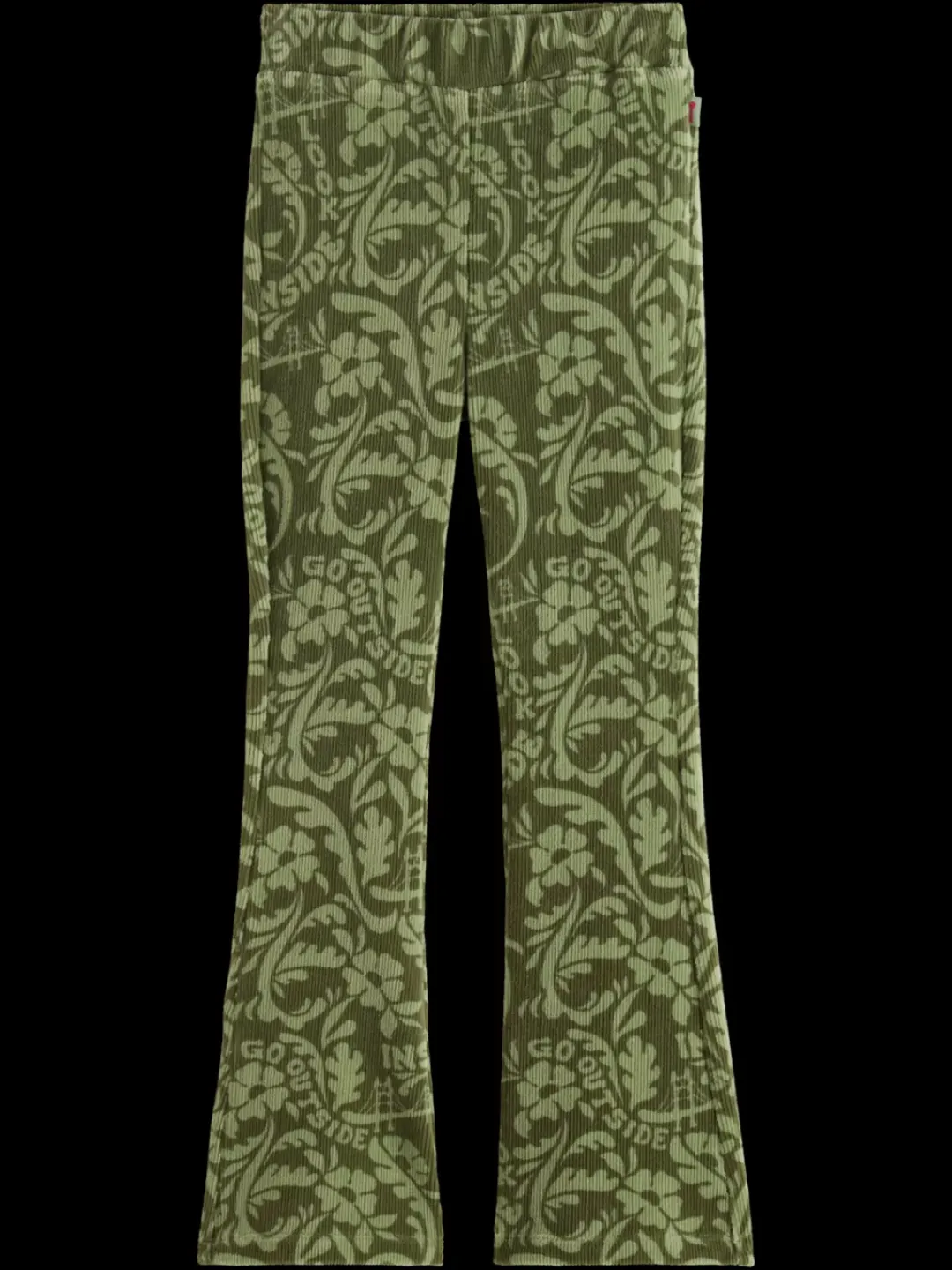 Hot Scotch & Soda ALLOVER PRINTED VELVET CORD FLARED LEGGING GoldenGateFloralMilitary