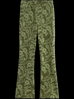 Hot Scotch & Soda ALLOVER PRINTED VELVET CORD FLARED LEGGING GoldenGateFloralMilitary