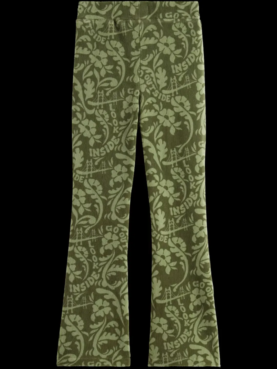 Hot Scotch & Soda ALLOVER PRINTED VELVET CORD FLARED LEGGING GoldenGateFloralMilitary