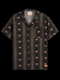 Online Scotch & Soda Allover printed viscose short sleeve shirt