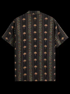 Online Scotch & Soda Allover printed viscose short sleeve shirt