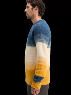 New Scotch & Soda ALPACA WOOL-BLEND SWEATER YellowBlueGradient