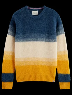 New Scotch & Soda ALPACA WOOL-BLEND SWEATER YellowBlueGradient