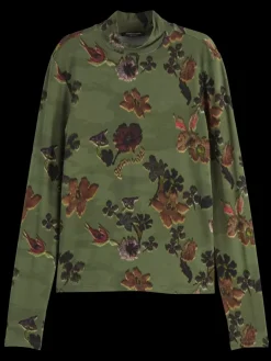 Fashion Scotch & Soda AOP LONG SLEEVE T-SHIRT