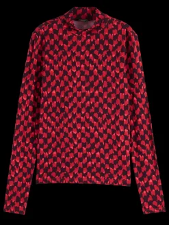 Fashion Scotch & Soda AOP LONG SLEEVE T-SHIRT