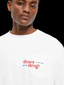 Outlet Scotch & Soda Artwork pocket t-shirt White