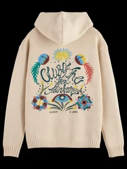 Discount Scotch & Soda BACK EMBROIDERY SWEATER Parchment