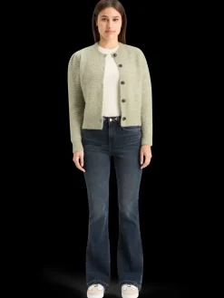 Online Scotch & Soda BOUCL CREW NECK CARDIGAN WashedSageMelange