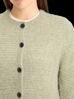 Online Scotch & Soda BOUCL CREW NECK CARDIGAN WashedSageMelange
