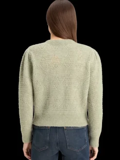 Online Scotch & Soda BOUCL CREW NECK CARDIGAN WashedSageMelange