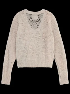 Discount Scotch & Soda BOUCL V-NECK RELAXED PULLOVER OatmealMelange