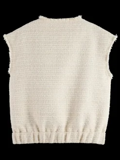 Hot Scotch & Soda BOUCLE TWEED COLLARLESS GILET SoftIceMelange