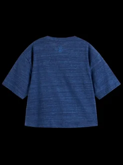 New Scotch & Soda BOXY FIT TIE FRONT MARL T-SHIRT StarnightBlue