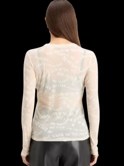 Outlet Scotch & Soda BURN OUT AOP LONG SLEEVE T-SHIRT SoftIce