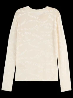 Outlet Scotch & Soda BURN OUT AOP LONG SLEEVE T-SHIRT SoftIce