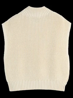 Online Scotch & Soda CABLE STITCH FUNNEL NECK SPENCER SoftIce