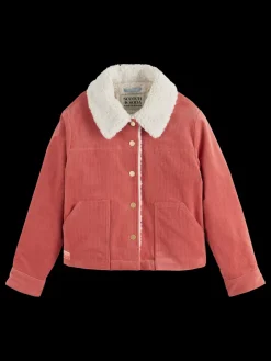 Outlet Scotch & Soda CORDUROY JACKET WITH SHERPA LINING Negroni