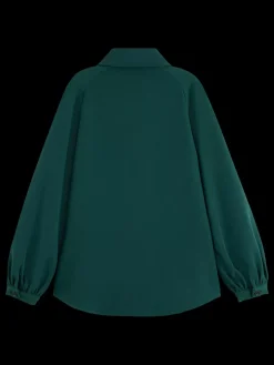 Best Scotch & Soda CREPE PEASANT SLEEVE OVERSHIRT CypressGreen