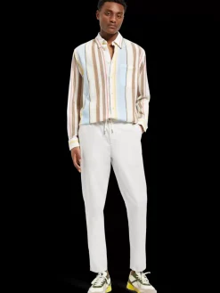 New Scotch & Soda Crinkled voile stripe shirt MultiStripe