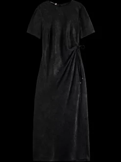 Online Scotch & Soda Crushed Satin Wrap Dress