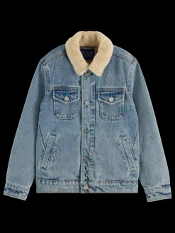 Fashion Scotch & Soda DENIM WORKWEAR JACKET WITH TEDDY LINING WashedIndigo