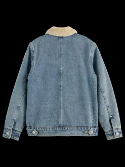 Fashion Scotch & Soda DENIM WORKWEAR JACKET WITH TEDDY LINING WashedIndigo