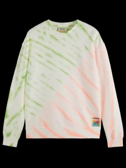 New Scotch & Soda Diagonal tie-dyed sweatshirt Swan/NeonTieDye