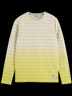 Outlet Scotch & Soda Dip dye striped ls t-shirt Shell