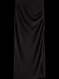 Outlet Scotch & Soda DRAPED JERSEY SKIRT EveningBlack