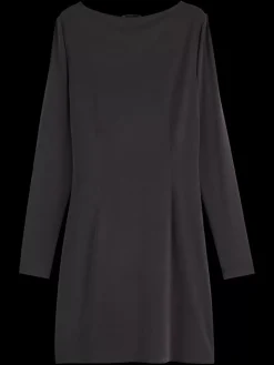 Online Scotch & Soda DRAPED LONG SLEEVE DRESS EveningBlack