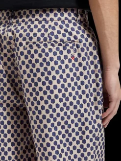 New Scotch & Soda Drift- printed lightweight cotton canvas short PolkaNavyBlue