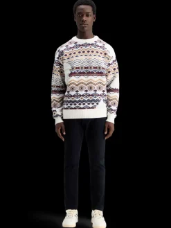 Sale Scotch & Soda Dropped shoulder jacquard all over FairisleDistortedAOP