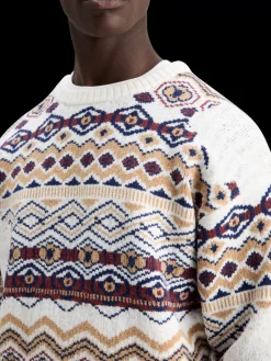 Sale Scotch & Soda Dropped shoulder jacquard all over FairisleDistortedAOP
