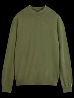 Discount Scotch & Soda Dropped shoulder mock neck GreenIvy