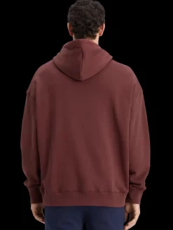 New Scotch & Soda Embroidered artwork hoodie Wine
