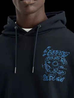 Sale Scotch & Soda Embroidered artwork hoodie Night
