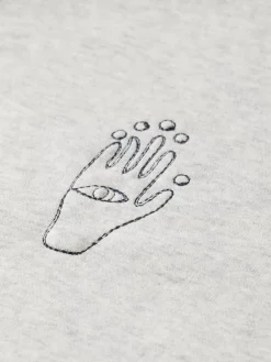 Discount Scotch & Soda Embroidered raglan relaxed fit sweatshirt LightGreyMelange