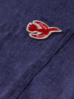 Outlet Scotch & Soda Essential - THE FREE SPIRIT PEACE BIRD MELANGE TWILL SHIRT Navy