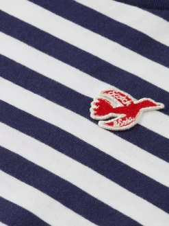 Sale Scotch & Soda Essential - THE FREE SPIRIT PEACE BIRD STRIPED T-SHIRT Navy/White