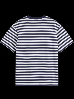 Clearance Scotch & Soda Essential - the free spirit peace bird striped t-shirt Navy/White