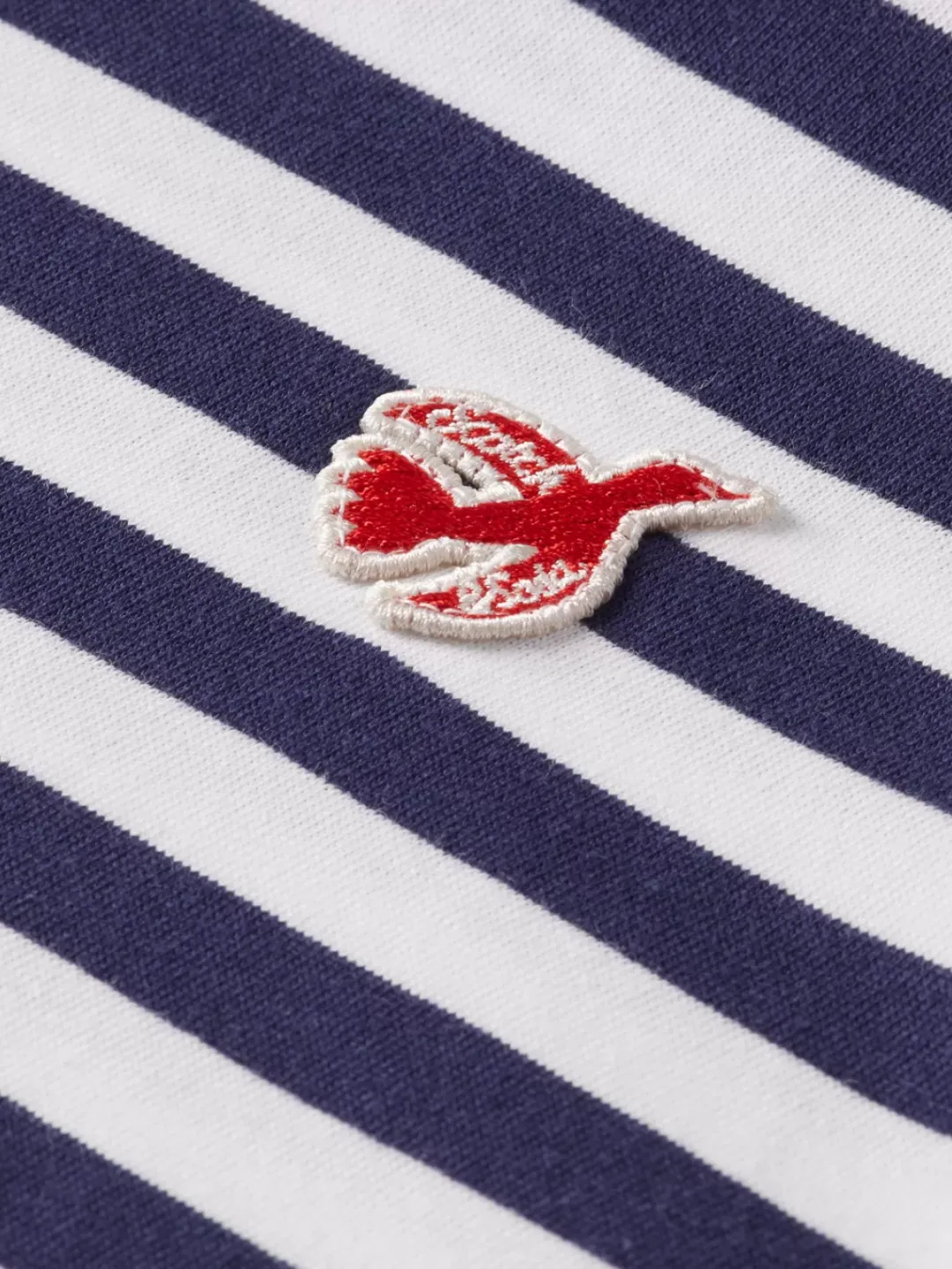 Clearance Scotch & Soda Essential - the free spirit peace bird striped t-shirt Navy/White