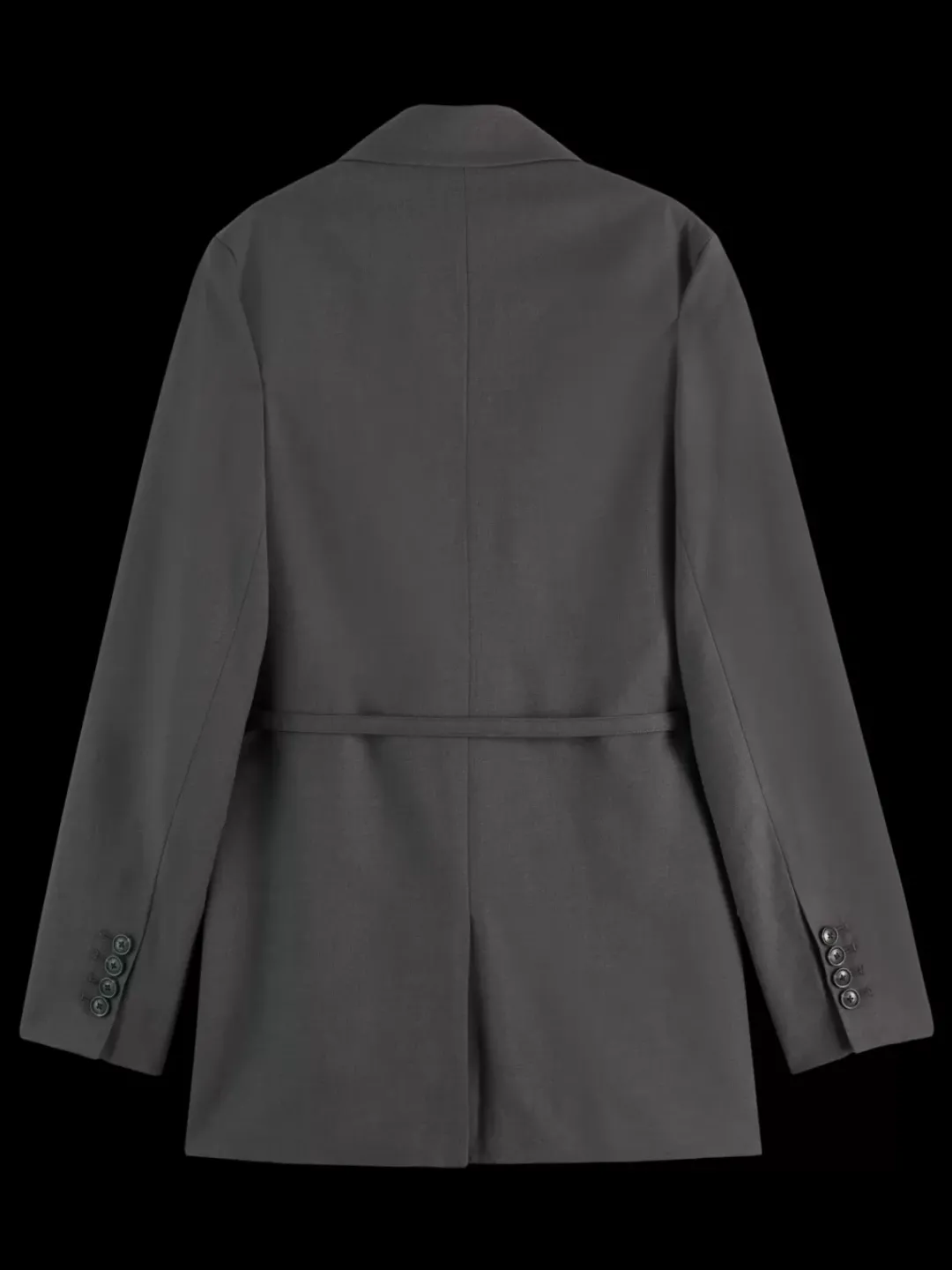 Best Scotch & Soda Essential DB TROPICAL WOOL BOYFRIEND BLAZER WITH BELT CharcoalMelange