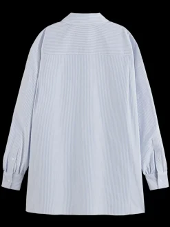 Best Scotch & Soda Essential girlfriend oxford stripes shirt WhiteandBlueStripe