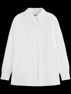 New Scotch & Soda Essential girlfriend poplin shirt White