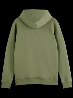Hot Scotch & Soda Essential logo badge zip-through hoodie GreenIvy
