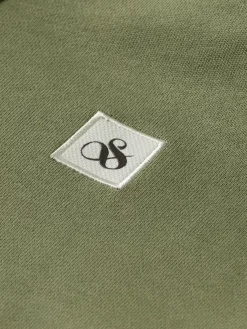 Hot Scotch & Soda Essential logo badge zip-through hoodie GreenIvy